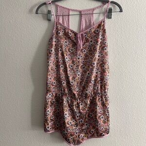 Victoria's Secret Y2K Vintage Paisley Floral Silky Onesie Romper Size Small